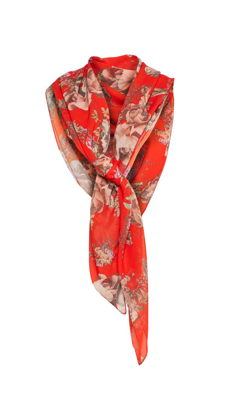 EXCLUSIVE SMALL RED BOUQUET SCARF