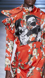 RITSUKO SCARF KAWAII MANGA RED LOTUS FLOWER